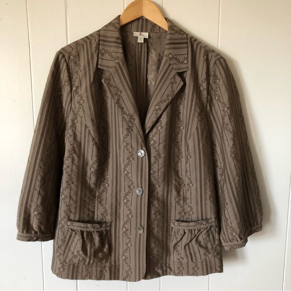 Brown Striped Women's Jacket